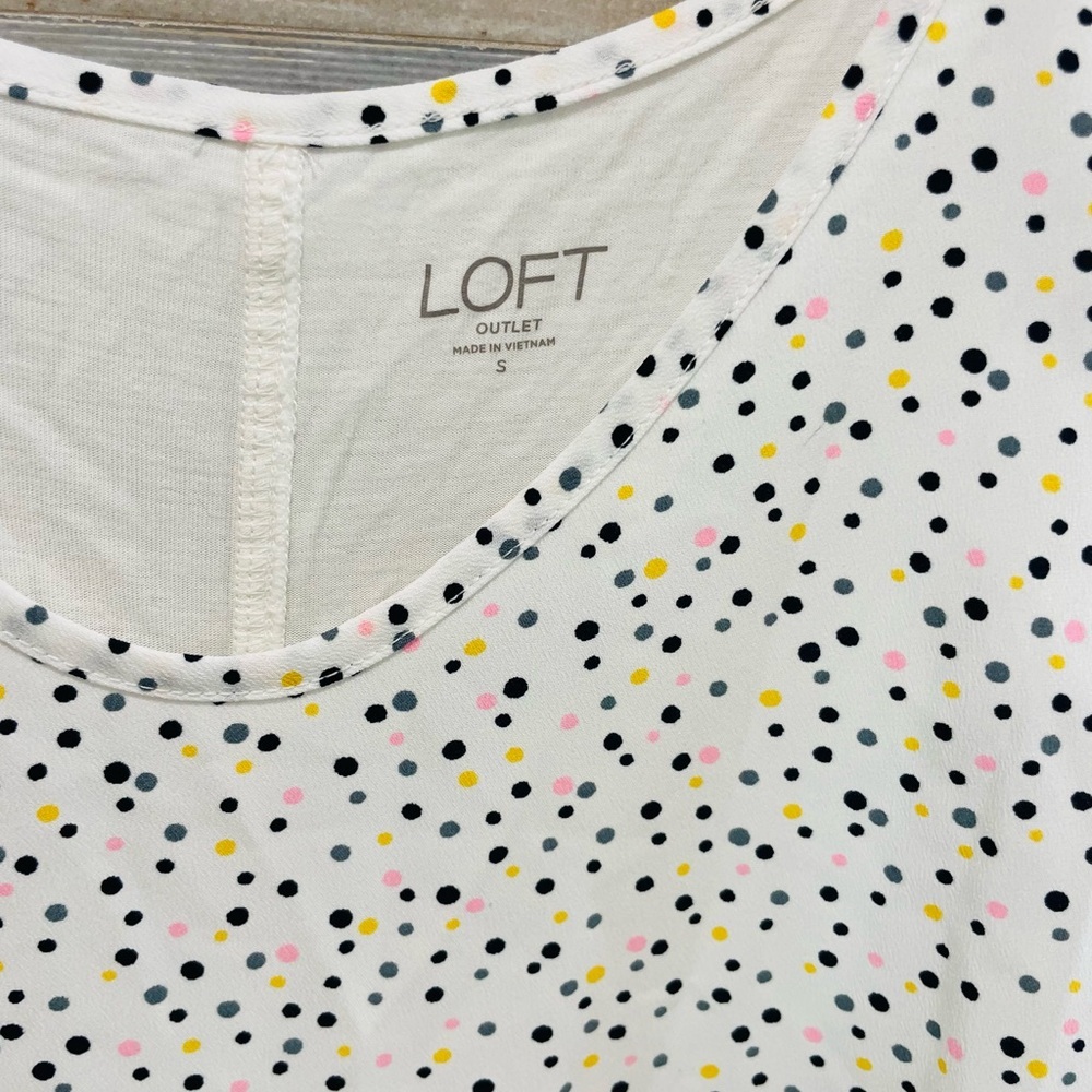 LOFT Multicolor Polka Dot Tank Top - Picture 7 of 14